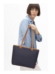 Shoulder Bag Navy Blue-Camel