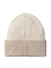 PATCH WOOL CHUNKY RIB BEANIE
