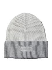 PATCH WOOL CHUNKY RIB BEANIE