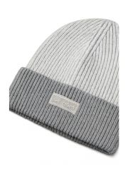 PATCH WOOL CHUNKY RIB BEANIE