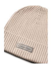PATCH CHUNKY RIB COTTON BEANIE