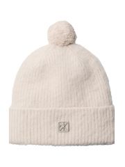 EMBLEM BRUSHED POMPOM BEANIE