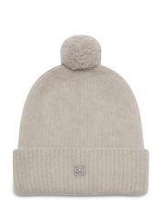 EMBLEM BRUSHED POMPOM BEANIE