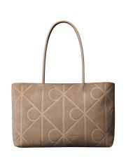 EMBLEM AOP EMBOSSED SUEDE TOTE