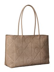 EMBLEM AOP EMBOSSED SUEDE TOTE