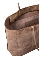 EMBLEM AOP EMBOSSED SUEDE TOTE