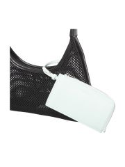EMBLEM MESH SHOULDER BAG