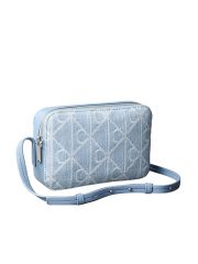 EMBLEM AOP DENIM CAMERA BAG