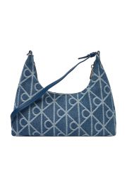 EMBLEM AOP DENIM SHOULDER BAG