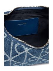 EMBLEM AOP DENIM SHOULDER BAG