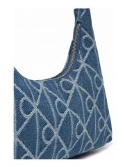 EMBLEM AOP DENIM SHOULDER BAG