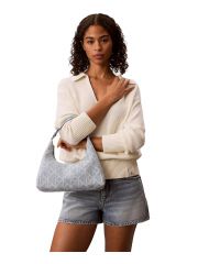 EMBLEM AOP DENIM SHOULDER BAG