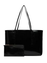 FOIL LOGO GLOSSY TOTE W/ POUCH