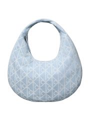 EMBLEM AOP DENIM HOBO BAG