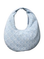 EMBLEM AOP DENIM HOBO BAG