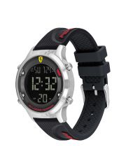 שעון יד דיגיטלי לגבר FERRARI רצועת סיליקון שחורה דגם 830756