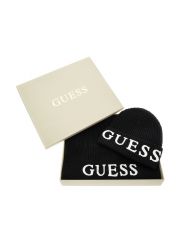 סט צעיף וכובע צמר מבית Guess דגם GFBOXWP4402-BLA
