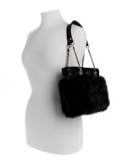 תיק דמוי עור לאישה מבית Guess קולקציית LISE דגם QF935222-BLA