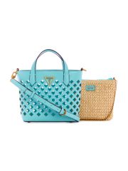 תיק דמוי עור לאישה מבית GUESS סדרה AQUA דגםVB856675-TRQ