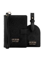 סט נרתיק לדרכון ותג למזוודה מבית Guess קולקציית WILDER דגם X7452037-BLA