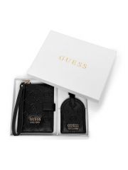 סט נרתיק לדרכון ותג למזוודה מבית Guess קולקציית WILDER דגם X7452037-BLA