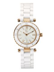 שעון יד לאישה GC עם רצועת קרמית לבנה דגם X70011L1S