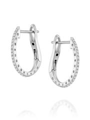 עגילי NAOMI  זהב לבן  ן 14קראט משובצת 38  יהלומים 0.1 קראט G-SI