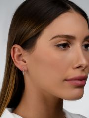 עגילי NAOMI  זהב לבן  ן 14קראט משובצת 38  יהלומים 0.1 קראט G-SI