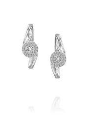 עגילי ANASTHASIA  זהב לבן 14 קארט 54 יהלומים 0.11 קארט G-SI