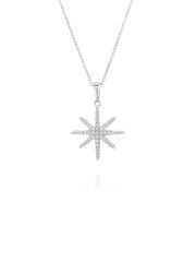 תליון YANNA בצורת כוכב זהב לבן  14 קארט 53 יהלומים 0.16 קארט G-SI