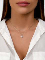 תליון YANNA בצורת כוכב זהב לבן  14 קארט 53 יהלומים 0.16 קארט G-SI