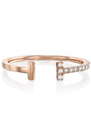 טבעת  MEGHANE  זהב אדום  14קראט משובצת 11 יהלומים 0.09 קראט G-SI