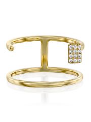 טבעת CECILE  זהב  14 קארט 12 יהלומים 0.06 קארט G-SI