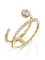 טבעת פרח CECILE  זהב 14קראט משובצת 15 יהלומים 0.24 קראט G-SI