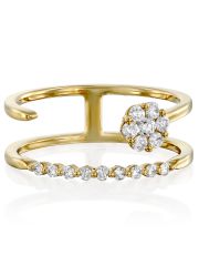 טבעת פרח CECILE  זהב 14קראט משובצת 15 יהלומים 0.24 קראט G-SI