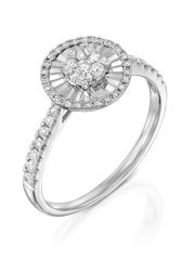 טבעת JACKIE  זהב לבן  14קראט משובצת 47 יהלומים 0.29 קראט G-SI