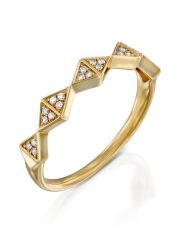 טבעת SHELLY זהב 14 קארט משובצת  24 יהלומים 0.08 קראט G-SI