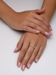 טבעת SHELLY זהב 14 קארט משובצת  24 יהלומים 0.08 קראט G-SI