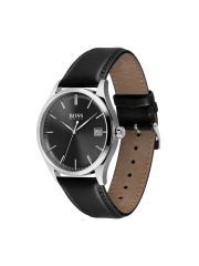 שעון יד לגבר HUGO BOSS רצועת עור שחורה דגם 1513831