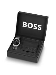 סט שעון וארנק כרטיסי HUGO BOSS קולקציית CONFIDENCE דגם 1570146