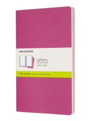 3 מחברות חלקות כריכה רכה מבית MOELSKINE  צבע ורוד דגם MOL-CH018D17