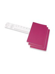 3 מחברות חלקות כריכה רכה מבית MOELSKINE  צבע ורוד דגם MOL-CH018D17