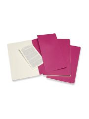 3 מחברות חלקות כריכה רכה מבית MOELSKINE  צבע ורוד דגם MOL-CH018D17