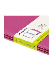 3 מחברות חלקות כריכה רכה מבית MOELSKINE  צבע ורוד דגם MOL-CH018D17