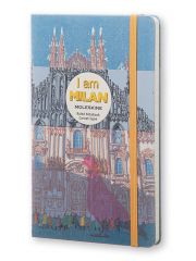 מחברת שורה כריכה קשה מבית MOLESKINE קולקציית I AM MILAN דגם LEQP060IAMI