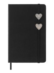 צ’ארם קישוט למחברת בצורת לב משובץ מבית MOLESKINE דגם PINHEARTCRYSSILV