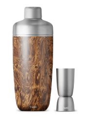 סט איכותי להכנת קוקטיילים  S’well כולל שייקר נירוסטה ושתי כוסות מקולקציית Wood