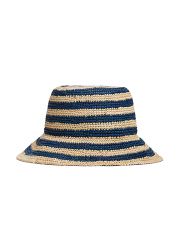 TH SCRIPT STRIPED RAFFIA BUCKET