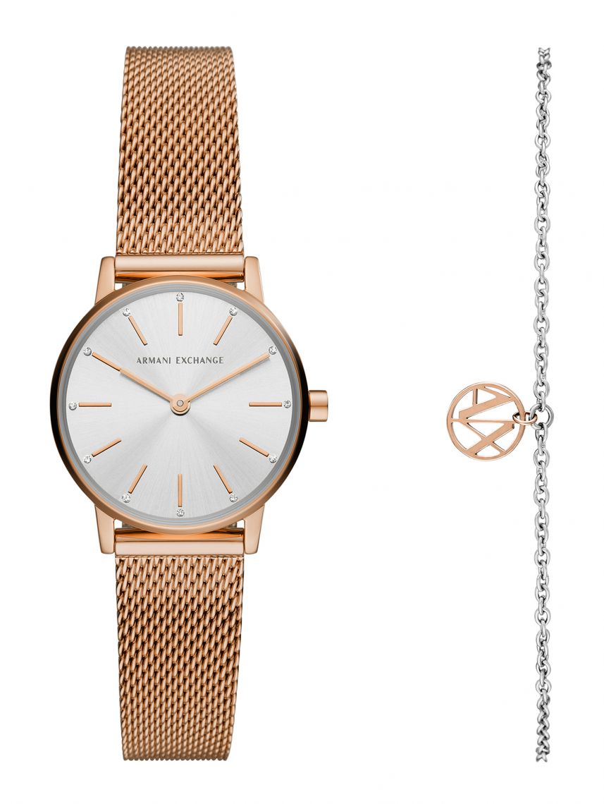 סט שעון וצמיד ARMANI EXCHANGE קולקציית LOLA דגם AX7121