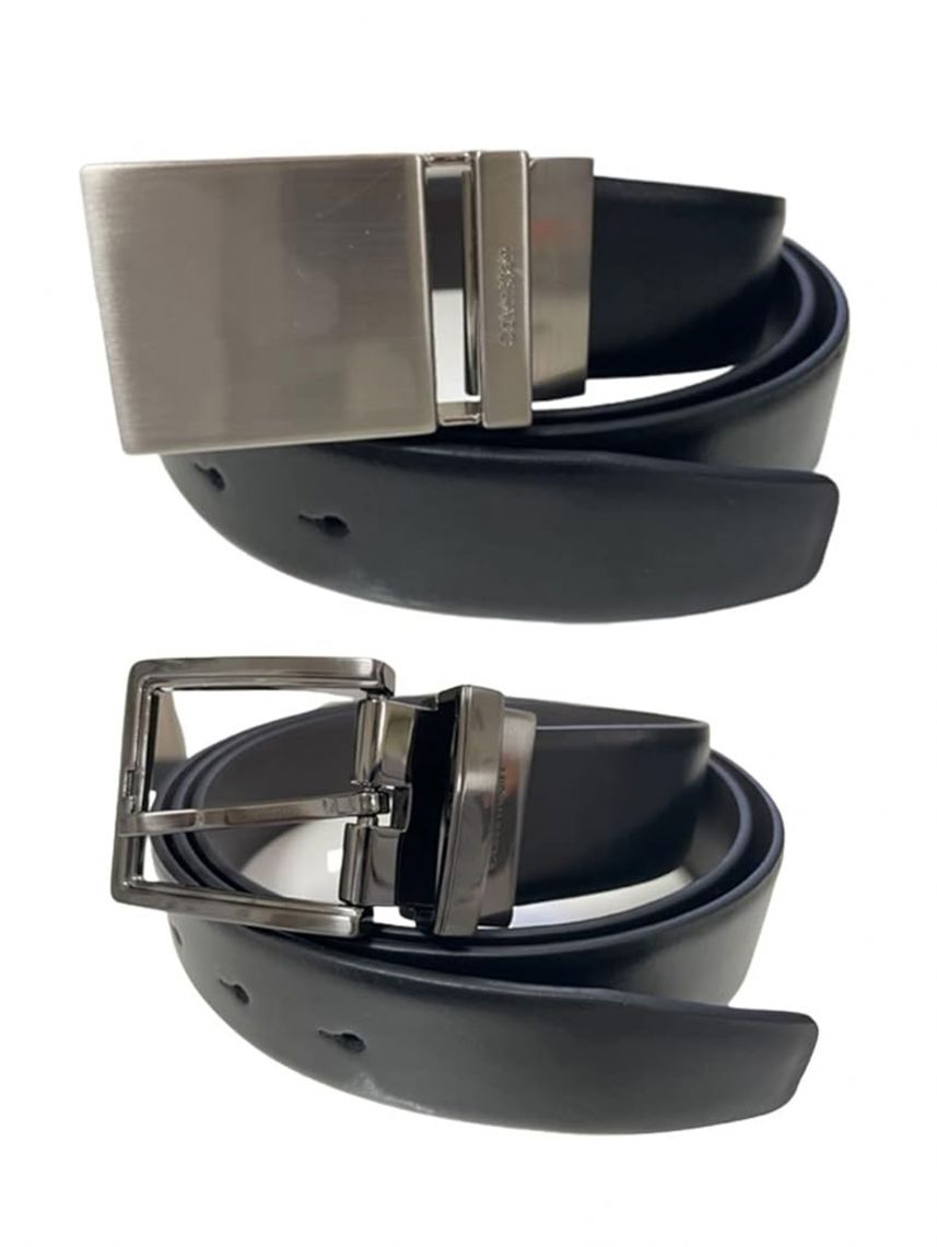 סט חגורת עור 2 אבזמים Calvin Klein דגם  11CK010009-093